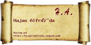 Hajas Alfréda névjegykártya